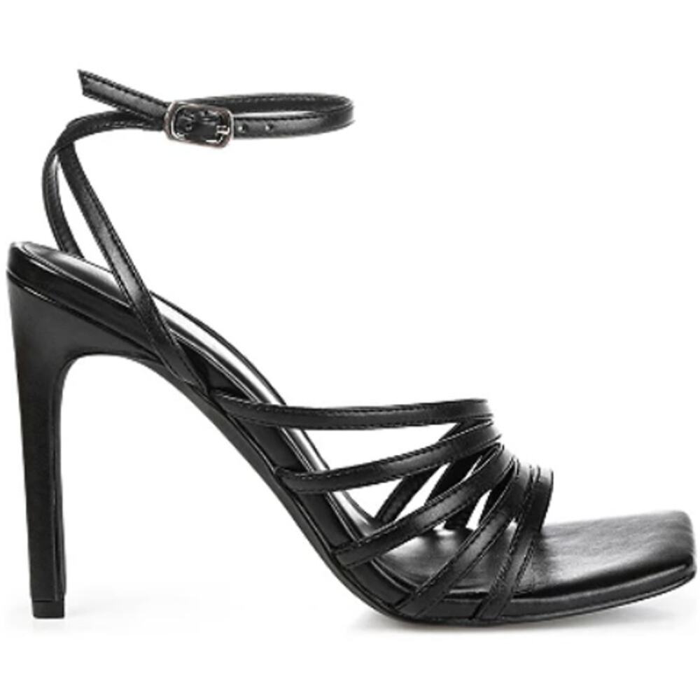 NEW‎ Journee Collection Women's Louisse Square Toe Strappy High Heels 11 Black